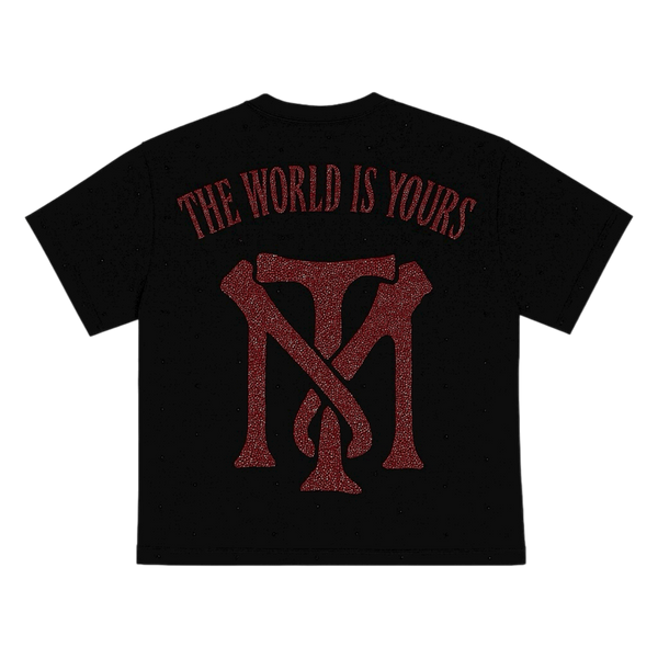 THE WORLD IS YOUR RHINESTONE TEE